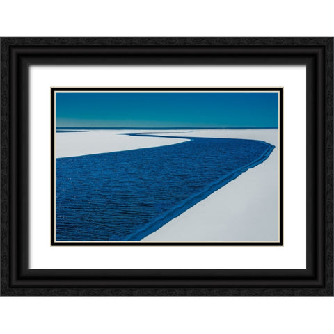 River On The Lake Black Ornate Wood Framed Art Print with Double Matting by Goodman, Mark