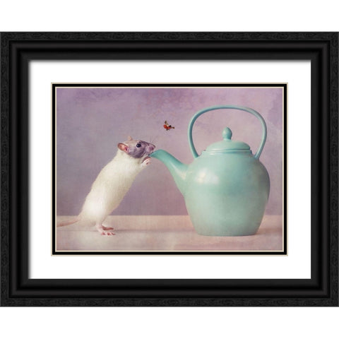 Snoozy  :) Black Ornate Wood Framed Art Print with Double Matting by Van Deelen, Ellen