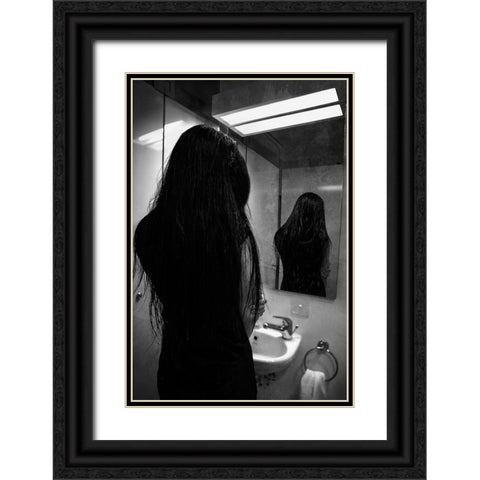 I Hate Mirror Black Ornate Wood Framed Art Print with Double Matting by Skip, Anthony