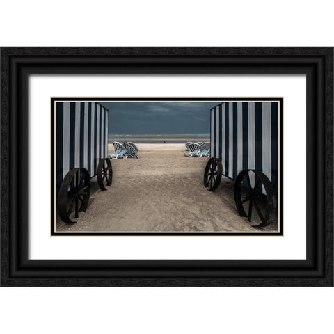 La Visite Black Ornate Wood Framed Art Print with Double Matting by Claes, Gilbert