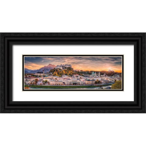 Salzburg In Fall Colors Black Ornate Wood Framed Art Print with Double Matting by Mitterwallner, Stefan