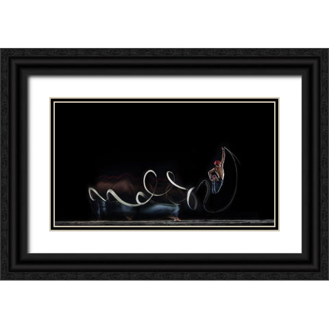 Jump Up A Lite Up Your Life Black Ornate Wood Framed Art Print with Double Matting by Wang, Willy