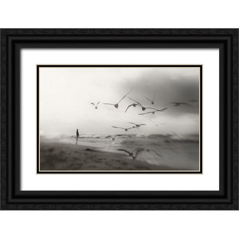 Quiet Dreams... Black Ornate Wood Framed Art Print with Double Matting by Niemiec, Anna