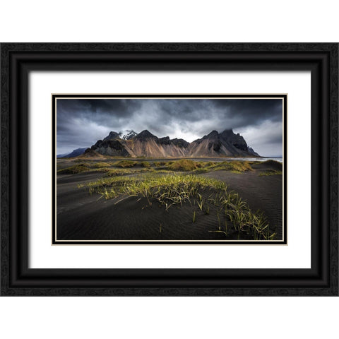 Stokksnes Black Ornate Wood Framed Art Print with Double Matting by Bogaerts, Sus