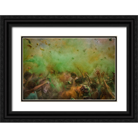 Paint Fight Black Ornate Wood Framed Art Print with Double Matting by Luke