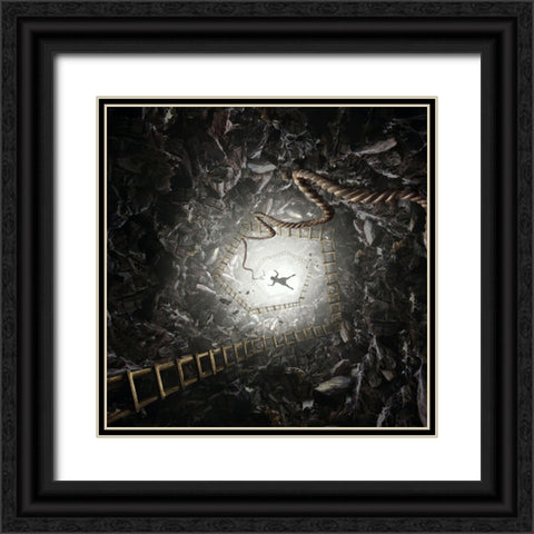 Mission Failed Black Ornate Wood Framed Art Print with Double Matting by Valentino, Ivan