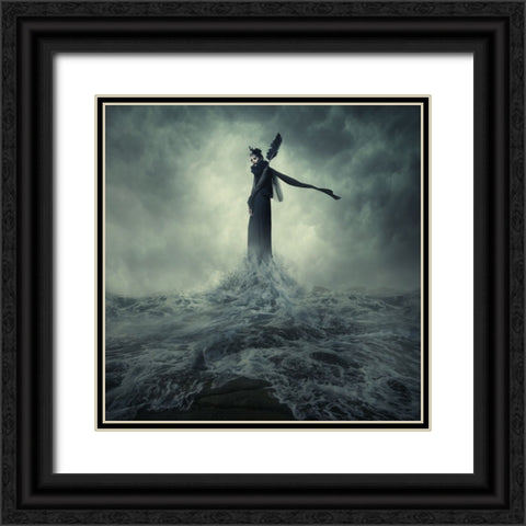 Queen Of The Darkness Black Ornate Wood Framed Art Print with Double Matting by Hardibudi