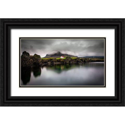 The Little Hous Black Ornate Wood Framed Art Print with Double Matting by Denijs, Wim