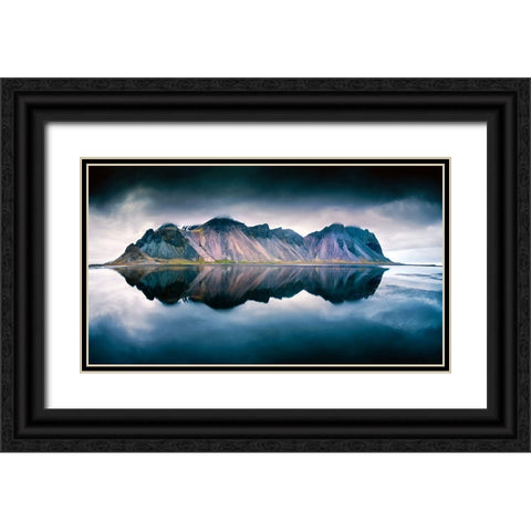 Stokksnes Black Ornate Wood Framed Art Print with Double Matting by Denijs, Wim