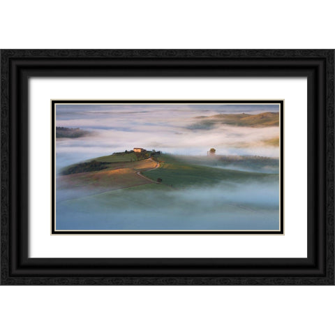 First Touch Black Ornate Wood Framed Art Print with Double Matting by Svoboda Mqep, Peter
