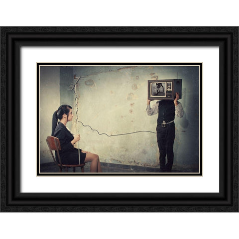 Ambition Black Ornate Wood Framed Art Print with Double Matting by Satriani, Jay