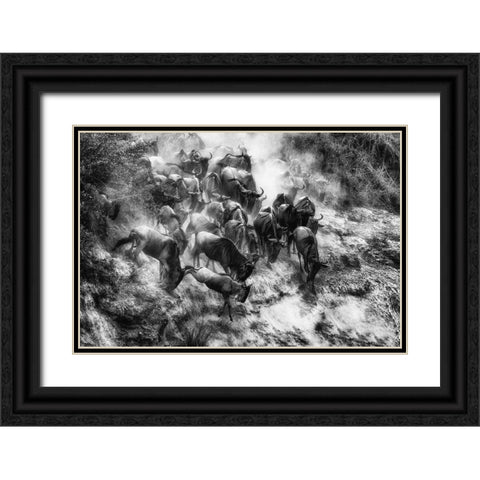 Cluster Black Ornate Wood Framed Art Print with Double Matting by Alnaser, Mohammed