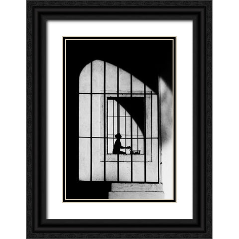Gabbie Black Ornate Wood Framed Art Print with Double Matting by Della Latta, Massimo