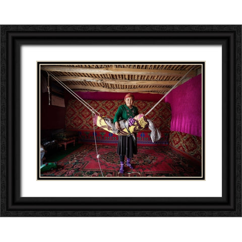 The Proud Mother Black Ornate Wood Framed Art Print with Double Matting by Reggy