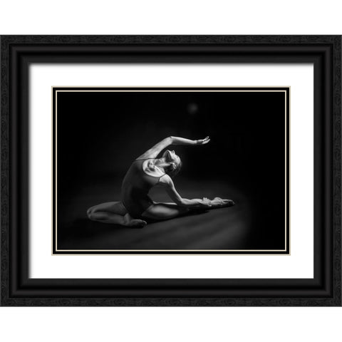 Lines Black Ornate Wood Framed Art Print with Double Matting by Nissim, Elad
