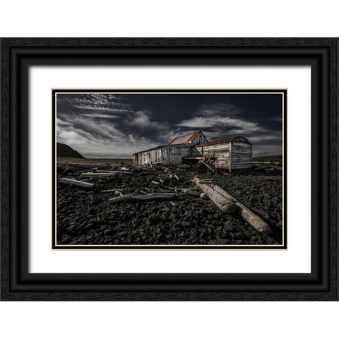 Wood Black Ornate Wood Framed Art Print with Double Matting by Ingibergsson, Bragi