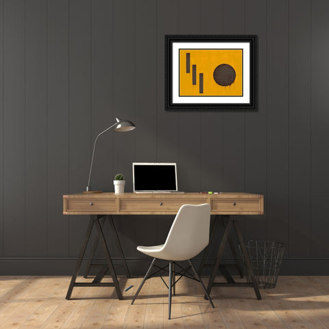 Orange 1110. Black Ornate Wood Framed Art Print with Double Matting by Verschelden, Harry