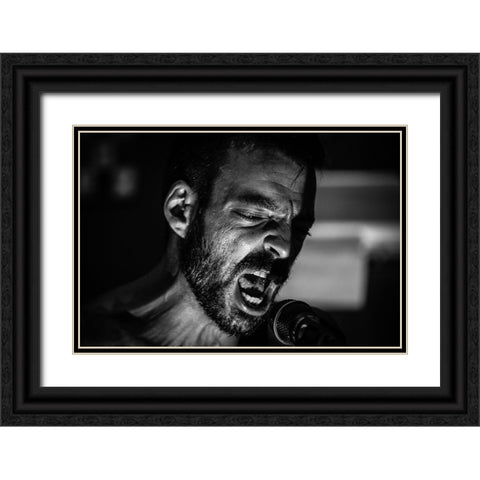 Scream!! Black Ornate Wood Framed Art Print with Double Matting by Palacios Prieto, Javier