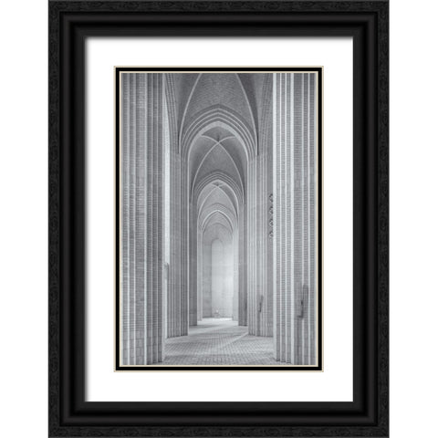 Grundtvigs Kirke Black Ornate Wood Framed Art Print with Double Matting by Fleckenstein, Martin