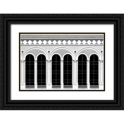 Rear Window Black Ornate Wood Framed Art Print with Double Matting by Guillemot, Mathilde
