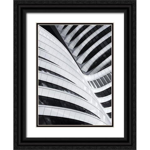 Battle Of The Curves Black Ornate Wood Framed Art Print with Double Matting by Van De, Jeroen