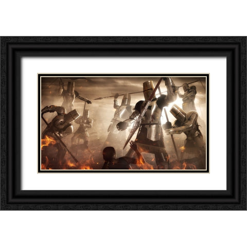 Holy Wars Black Ornate Wood Framed Art Print with Double Matting by Kiciak, Christophe
