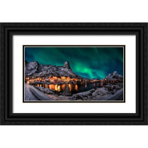 Gangway Borealis Black Ornate Wood Framed Art Print with Double Matting by De La, Javier