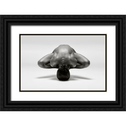 Symmetrical Gymnast Black Ornate Wood Framed Art Print with Double Matting by Catchlight Studio