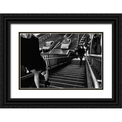 Untitled Black Ornate Wood Framed Art Print with Double Matting by Suzuki, Tatsuo