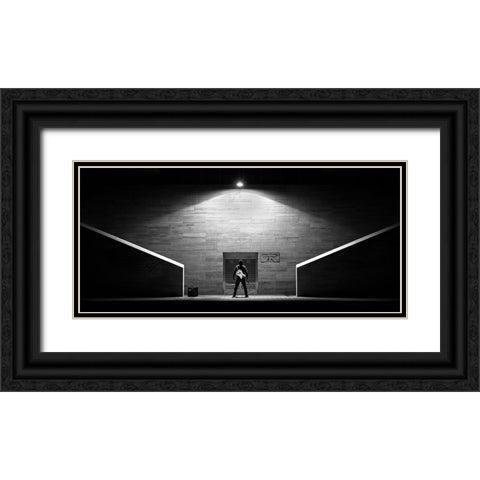 And The Crowd Is Rumbling! Black Ornate Wood Framed Art Print with Double Matting by Laszlo, Nandor