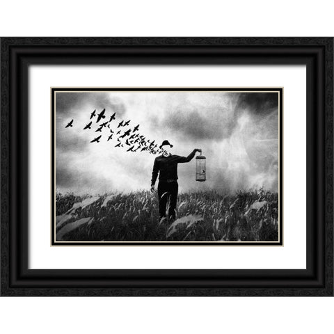 Freedom Black Ornate Wood Framed Art Print with Double Matting by Satriani, Jay
