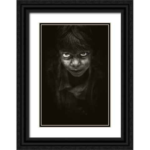 Angry Face Black Ornate Wood Framed Art Print with Double Matting by Ali, Naseem