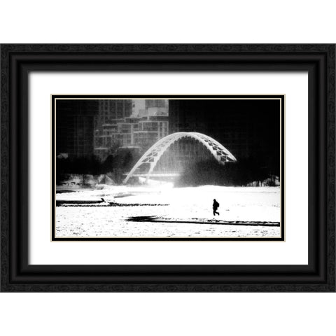 Untitled Black Ornate Wood Framed Art Print with Double Matting by Wang, Jian
