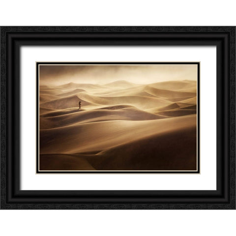 Alone Black Ornate Wood Framed Art Print with Double Matting by Vecernik, Mirko