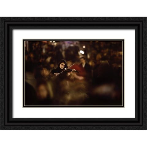 The Silent Rhythm Black Ornate Wood Framed Art Print with Double Matting by Ozturk, Nurten