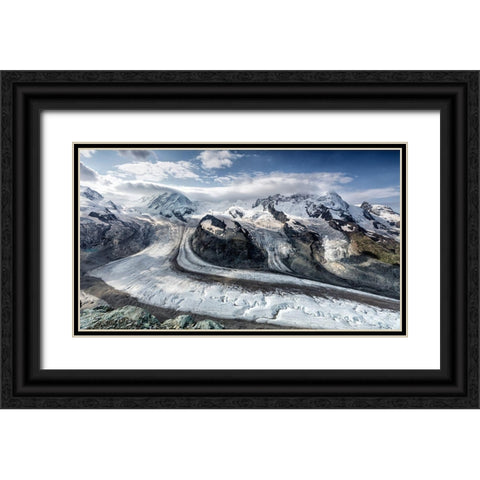 Gornergrat View Black Ornate Wood Framed Art Print with Double Matting by Baglietto, Oskar