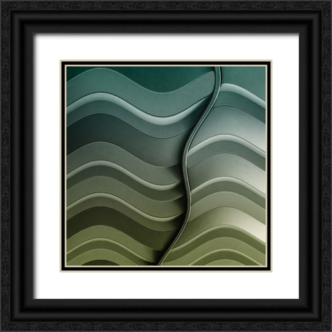 Broken Waves Black Ornate Wood Framed Art Print with Double Matting by Vangindertael, Luc