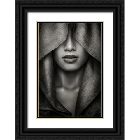 Hood Black Ornate Wood Framed Art Print with Double Matting by azalaka
