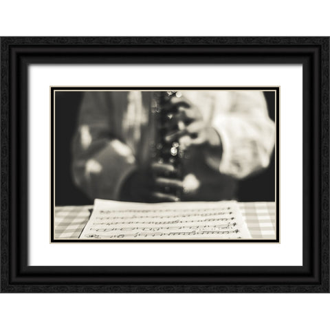The Magic Of Queralts Music Black Ornate Wood Framed Art Print with Double Matting by Salgado Gispert, Gloria