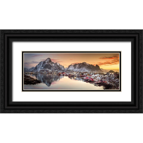 Reine Morning Light Black Ornate Wood Framed Art Print with Double Matting by Yaakobi, Lior