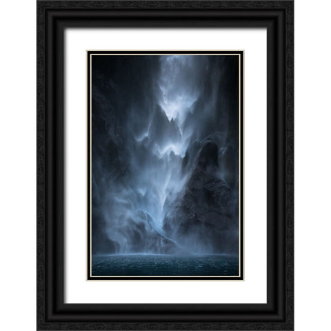 Water Dance Black Ornate Wood Framed Art Print with Double Matting by Kitching, John