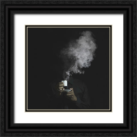 Coffee Black Ornate Wood Framed Art Print with Double Matting by Ramon, Felipe