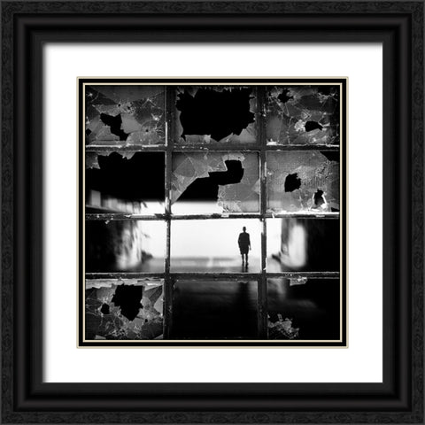 Fractures Black Ornate Wood Framed Art Print with Double Matting by Cuder, Darko