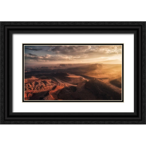 Light Blades Black Ornate Wood Framed Art Print with Double Matting by Colella, Rene