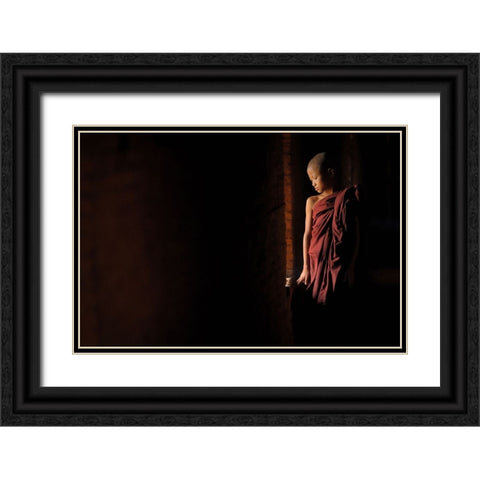 Inner Peace Black Ornate Wood Framed Art Print with Double Matting by Vichaya