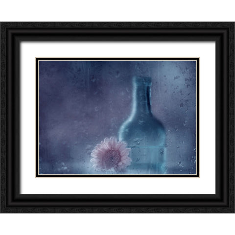 The Blue Bottle Black Ornate Wood Framed Art Print with Double Matting by Devos, Delphine