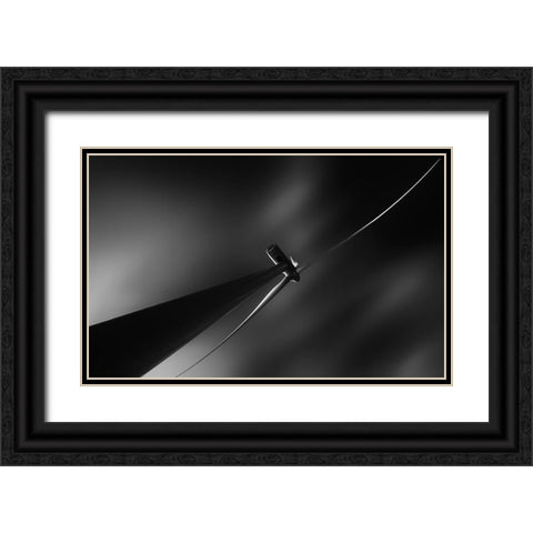 Running On The Wind. Black Ornate Wood Framed Art Print with Double Matting by Van Son, Greetje