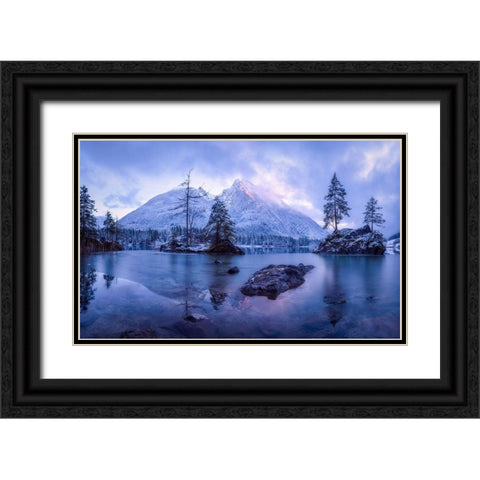 The Frozen Mountain Black Ornate Wood Framed Art Print with Double Matting by Gastager, Daniel