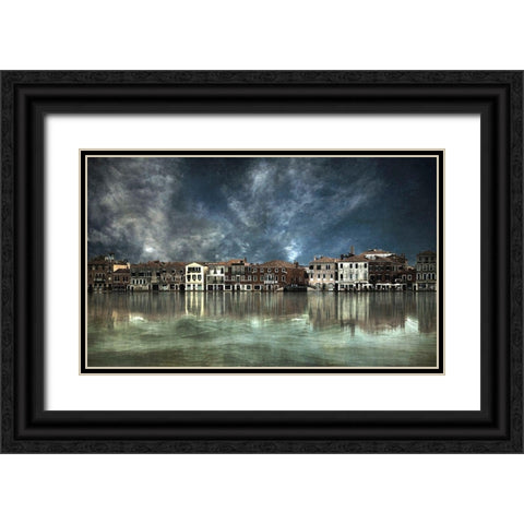 Reflections In Venice Black Ornate Wood Framed Art Print with Double Matting by Bautista., Nieves