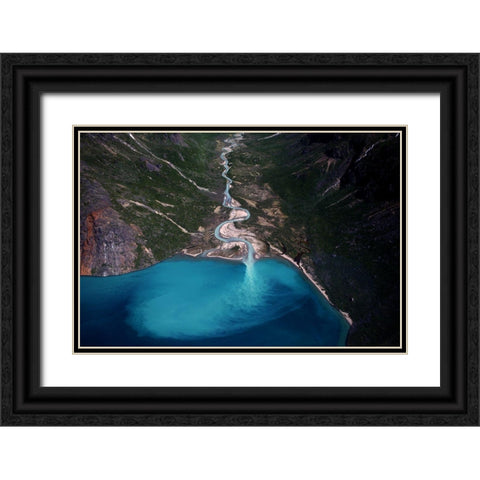 Clear Stream Black Ornate Wood Framed Art Print with Double Matting by Photography By, Danish